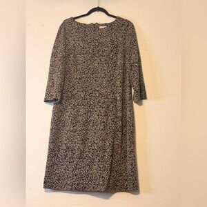 Chico's Black and Cream Long Sleeve Dress